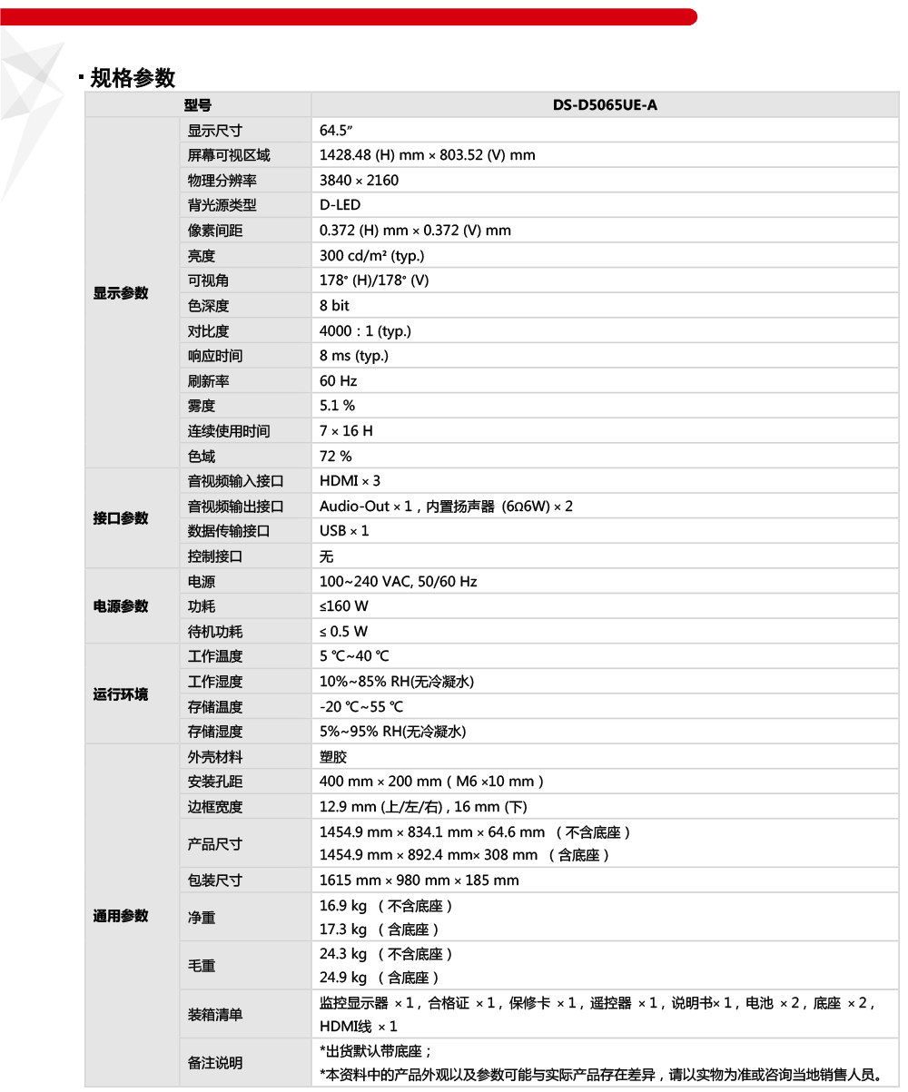 DS-KHJ804產品參數