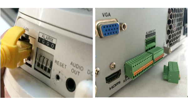 錄像機(jī)報(bào)警輸入輸出接口接線